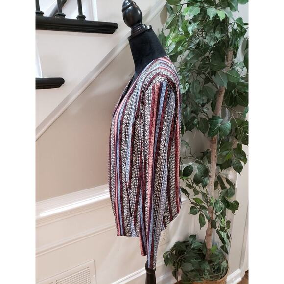 BCBGeneration Women's Multi Lined Striped Long Sleeve Open Front Blazer Size L - Picture 6 of 16